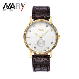 NARY品牌手表男式石英表时尚流行男士手表皮带防水学生时尚表腕表
