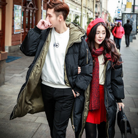 2015年韩版冬季新款中长款情侣棉衣男女潮韩版宽松加厚棉服外套潮