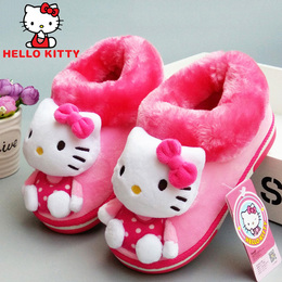 HelloKitty凯蒂猫秋冬季女童包跟棉鞋儿童卡通棉拖鞋亲子款迪士尼