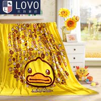 lovo乐我家纺罗莱公司出品盖毯毛毯 黄鸭系列 法兰绒毯