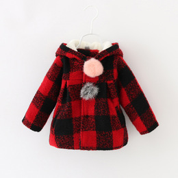 女宝宝冬装加厚外套冬季韩版呢子大衣女童装棉衣棉袄1-2-3两三岁