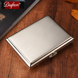 法国dufan都梵男薄款不锈钢烟盒20支装创意自动弹烟盒16个性香菸