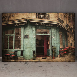 独家西班牙咖啡厅街景 大幅宜家酒吧现代装饰画壁画帆布画无框画