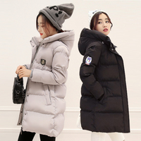 2015冬季新款韩版连帽中长款修身棉袄女款显瘦羽绒棉衣棉服外套