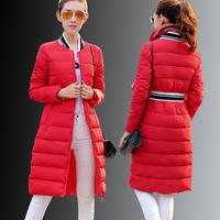 2015正品新款韩版羽绒服女长款超长修身显瘦棒球领保暖加厚冬外套