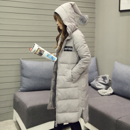 6362#韩版少女冬装新款修身棉衣中长款显瘦外套时尚过膝加厚