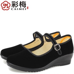 2014年老北京布鞋春秋季新款女单鞋搭盘黑色女工作鞋舞蹈鞋婆婆鞋