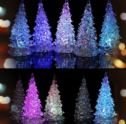 摩登水晶七彩发光圣诞树小夜灯儿童新奇玩具摆设圣诞装饰礼物批发