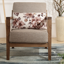 茂茂家具工厂直销日式单人沙发小户型实木小沙发椅卡座咖啡椅