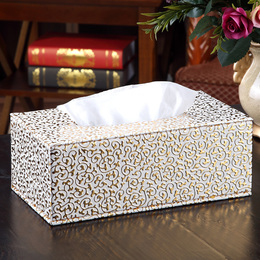 饰爵皮质纸巾盒 高档欧式抽纸盒时尚创意 居家客厅大号纸巾盒