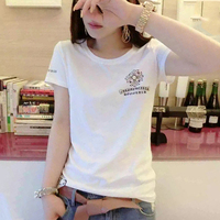 2016春夏装新款韩版大码女装时尚显瘦纯棉修身短袖T恤女潮