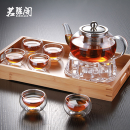 年货节玻璃茶具茶壶套装耐高温钢漏滤胆加厚功夫玻璃壶套装可加热