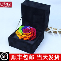厄瓜多尔七彩虹永生花保鲜花玫瑰结婚礼盒创意爱人母亲节妈妈礼物