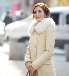 梵琳达2015秋装新款韩版修身气质毛呢大衣呢子外套大码保暖女特价