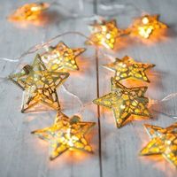 新款镂空星星造型铁艺LED圣诞装饰闪灯卧室户外节日婚庆彩灯防水