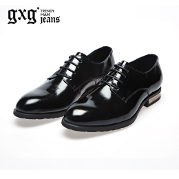 特惠gxg.jeans男鞋新款男士正装皮鞋系带黑色商务休闲鞋#51650506