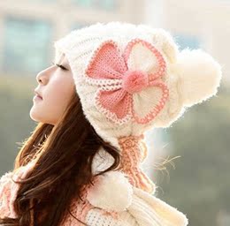 毛线帽子女冬天韩版潮秋冬可爱毛线帽时尚女士护耳针织帽冬季帽子