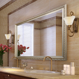 简约欧式浴室镜子壁挂镜卫浴镜卫生间镜子梳妆镜洗手间大镜子定制