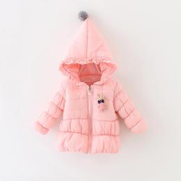 冬款小女童棉衣外套0-1-2-3岁韩版女宝宝加厚棉服婴幼儿棉袄上衣