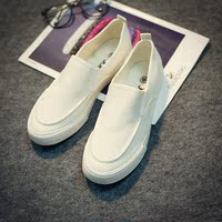 夏季新款纯色帆布鞋韩版男士 休闲鞋子潮流懒人鞋白色鞋子