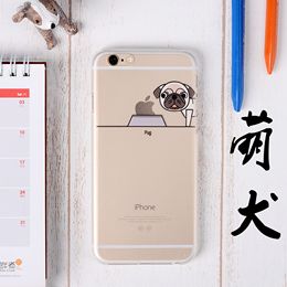 iPhone6手机壳4.7寸小狗萌犬壳苹果6s透明外壳全包磨砂硬壳保护套