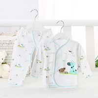 0-3个月1初生儿新生婴儿男女宝宝纯棉长袖春秋衣服套装内衣秋装2