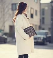 2015冬季韩版显瘦宽松加厚茧型学生毛呢外套中长款大衣