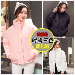 韩版棉袄2015冬季新款加厚保暖蓬蓬立领面包服短款棉衣女学生外套