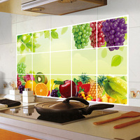 厨房防污铝箔贴纸 可移除餐厅灶台卡通装饰画自粘墙贴纸 防油贴