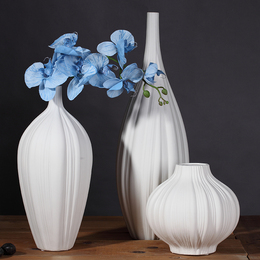 白色陶瓷花瓶摆件现代简约时尚家居装饰品客厅落地大花瓶摆件摆设
