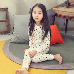 2015韩国儿童品牌最新冬款保暖长袖睡衣居家服舒适两件套