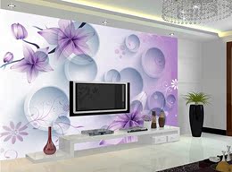 大型壁画 电视背景墙壁纸 客厅 婚房 花卉画3D墙纸墙布 粉玫瑰花