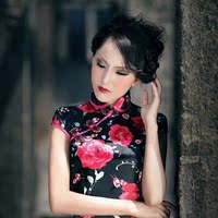 主题影楼新款婚纱礼服中国风织锦缎复古唐装汉服日常礼仪玫瑰旗袍