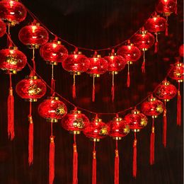 2015新年春灯笼水晶灯笼红色过年亮灯装饰品喜庆水晶发光小灯笼