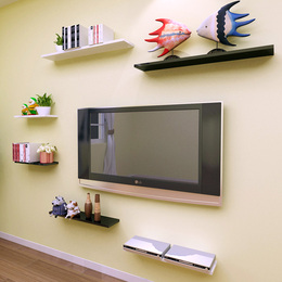 一字隔板烤漆搁板墙上置物架电视柜墙壁挂创意格子墙面装饰架木板