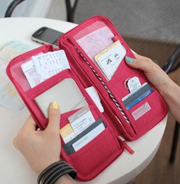 韩国便携多功能护照包男女钱包票夹护照证件包卡包收纳包 长款