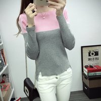小衫女长袖2015冬季新款韩版潮外穿显瘦紧身针织衫T恤学生打底衫