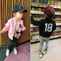 童装外套春秋装2016新款 韩版儿童男女童宝宝数字外套夹克上衣