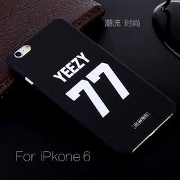 最新款 韩国潮牌超薄磨砂黑色Yeezy 77号 iphone6/5s手机壳保护套
