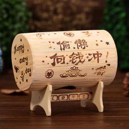 送礼物创意木质存钱罐 创意礼品生日礼物摆件 创意儿童储蓄罐