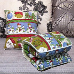 圣诞礼物创意空调折叠抱枕被汽车靠垫被子两用卡通可爱全棉