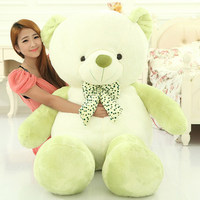 可爱绿色领结熊1.6米毛绒玩具1米泰迪熊公仔 抱抱熊布娃娃超大号
