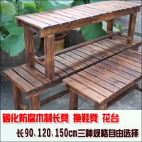 多功能碳化防腐木制长凳子木质换鞋凳浴室凳子花凳长椅长凳公园椅