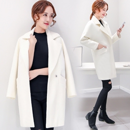 秋冬季新款2016韩版女装茧型大衣时尚显瘦中长款宽松羊毛呢外套女