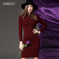 OIBEE2015秋冬新款女装连衣裙中长款打底弹力裙子
