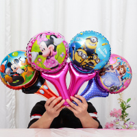 儿童派对装扮生日用品气球手持气球玩具气球铝箔卡通球拍气球多款
