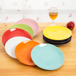 超值 彩色陶瓷早餐平盘 清新多色陶瓷盘子 盘子 西餐盘包邮