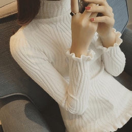 秋季冬款新款韩版高领毛衣打底衫女长袖套头短款修身显瘦针织衫女