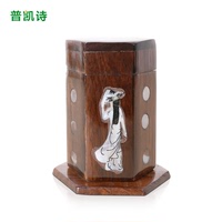 普凯诗 牙签盒越南木质创意居家复古中式客厅家居家用摆件筒罐