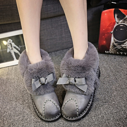 雪地靴2015冬季新款韩版平底短靴女冬加绒短筒女靴棉鞋毛毛鞋子潮